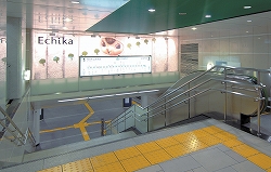 The platform as seen from the escalator