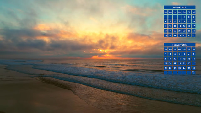 2026年1月カレンダー『朝焼け（ブランディングムービーロケ地）』