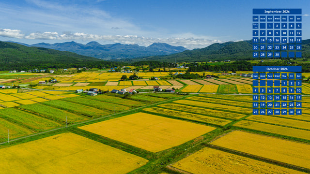 2026年9月カレンダー『蘭越町（北海道）』