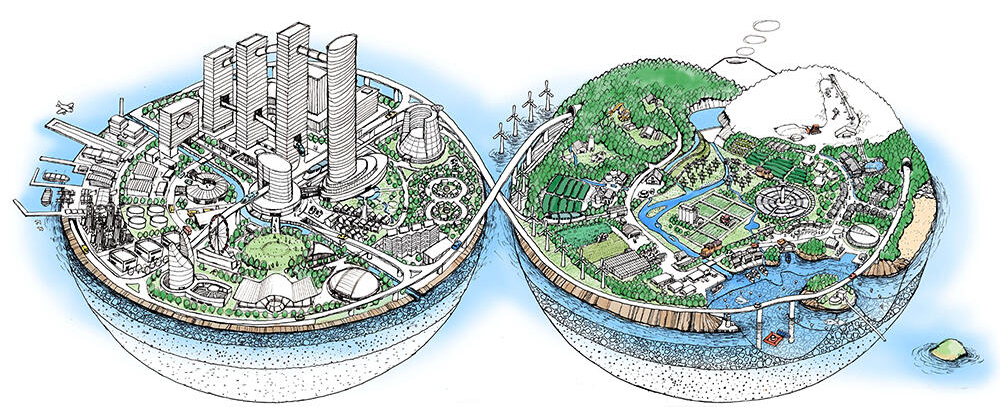 図:当社が考える都市と地方の連携イメージ(2010年作成)