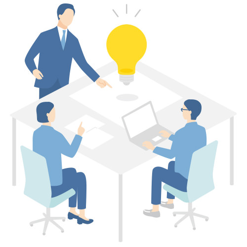 イラスト：協働防護計画の策定と実施のようす