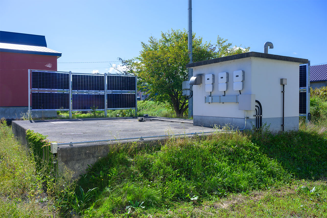 町営温泉施設「幽泉閣」での太陽光実験